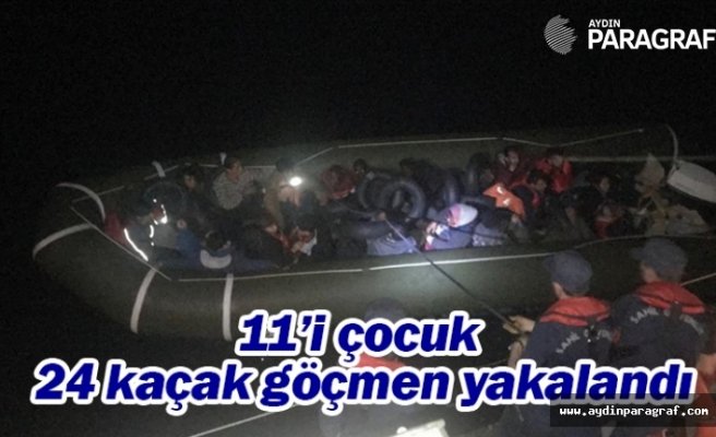 11’i çocuk 24 kaçak göçmen yakalandı