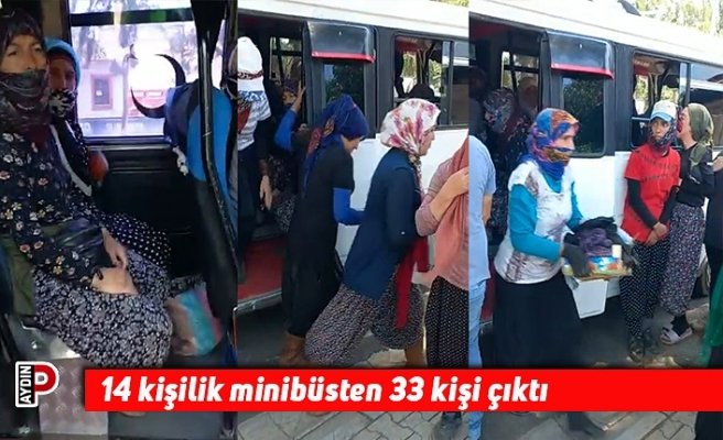 14 kişilik minibüsten 33 kişi çıktı