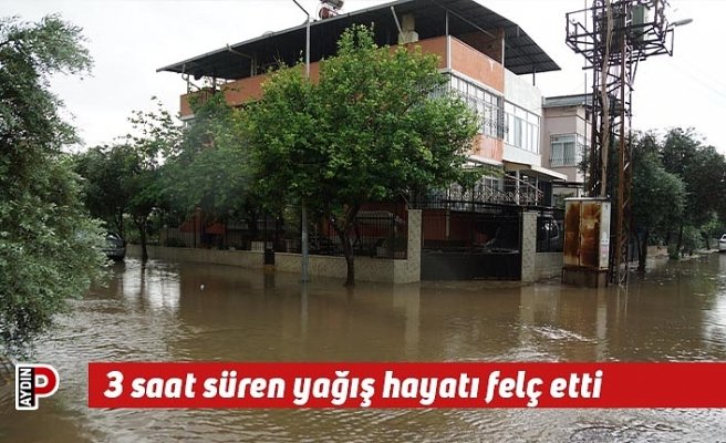 3 saat süren yağış hayatı felç etti