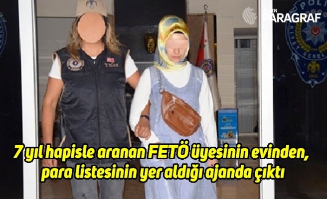 7 yıl hapisle aranan FETÖ üyesinin evinden, para listesinin yer aldığı ajanda çıktı