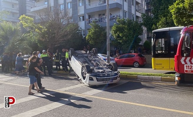 Aydın'da iki otomobil çarpıştı: 2 yaralı