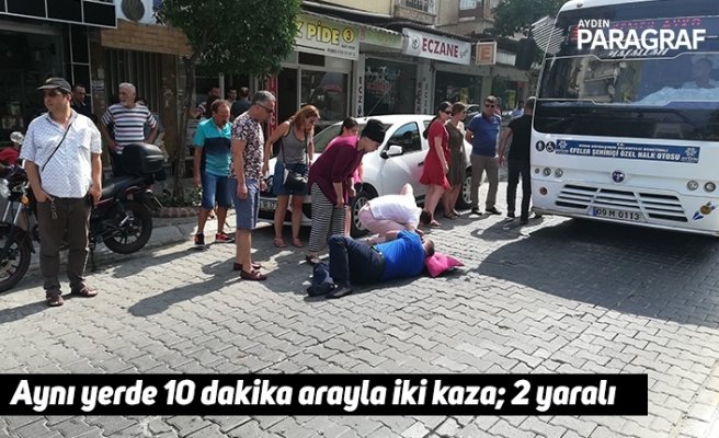 Aynı yerde 10 dakika arayla iki kaza; 2 yaralı