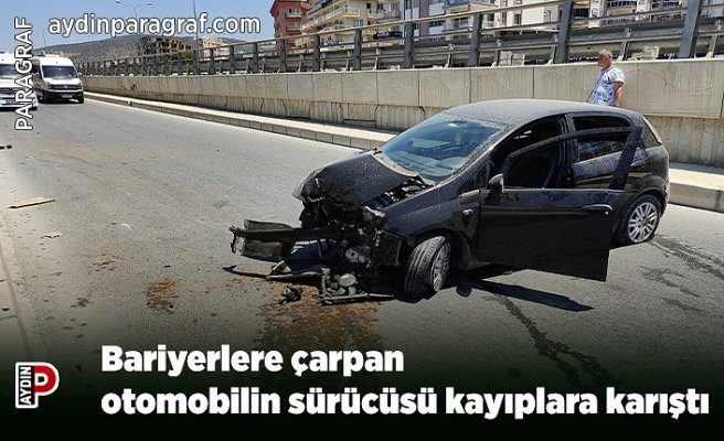 Bariyerlere çarpan otomobilin sürücüsü kayıplara karıştı