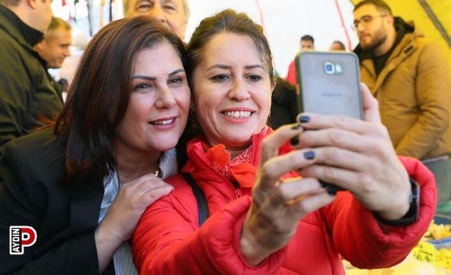 Başkan Çerçioğlu'na Efeler Salı Pazarı'nda Sevgi Seli