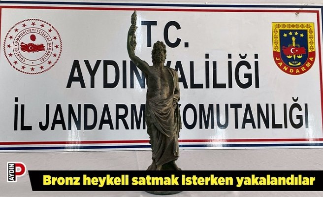 Bronz heykeli satmak isterken yakalandılar