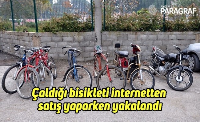 Çaldığı bisikleti internetten satış yaparken yakalandı