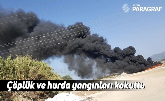 Çöplük ve hurda yangınları kokuttu