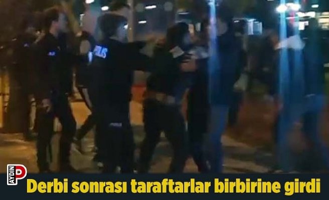 Derbi sonrası taraftarlar birbirine girdi