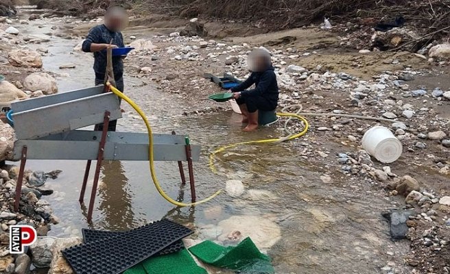 Dere yatağında izinsiz altın arayan 6 şüpheli yakalandı
