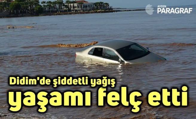 Didim'de şiddetli yağış yaşamı felç etti