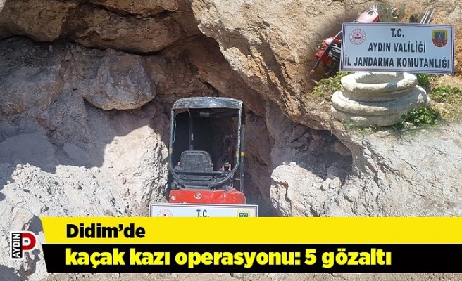 Didim’de kaçak kazı operasyonu: 5 gözaltı