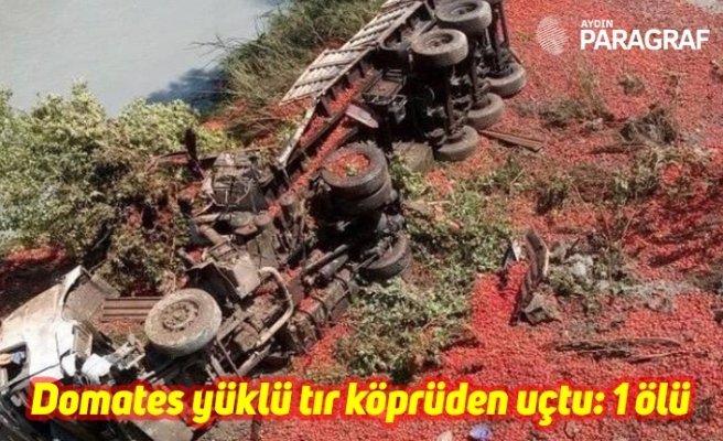 Domates yüklü tır köprüden uçtu: 1 ölü