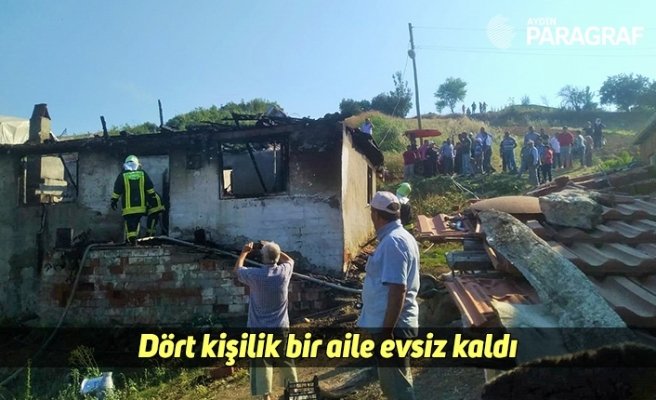 Dört kişilik bir aile evsiz kaldı