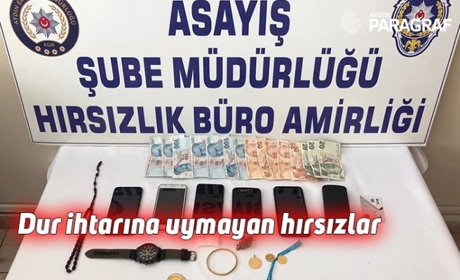 Dur ihtarına uymayan hırsızların aracı sulama kanalına takıldı