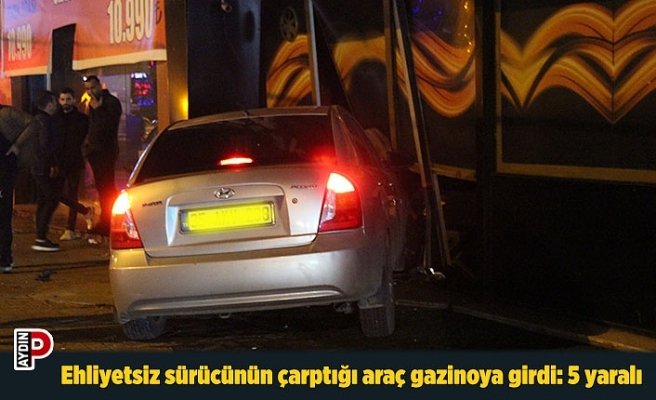 Ehliyetsiz sürücünün çarptığı araç gazinoya girdi: 5 yaralı