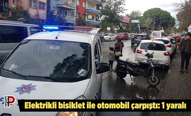 Elektrikli bisiklet ile otomobil çarpıştı: 1 yaralı