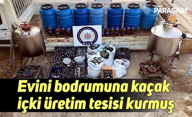 Evini bodrumuna kaçak içki üretim tesisi kurmuş