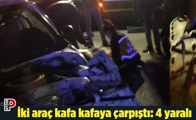 İki araç kafa kafaya çarpıştı: 4 yaralı