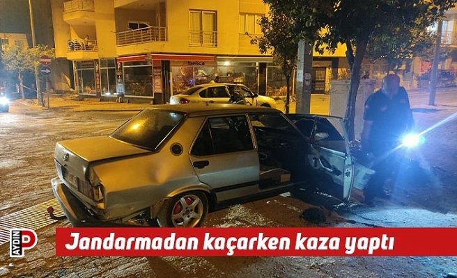 Jandarmadan kaçarken kaza yaptı