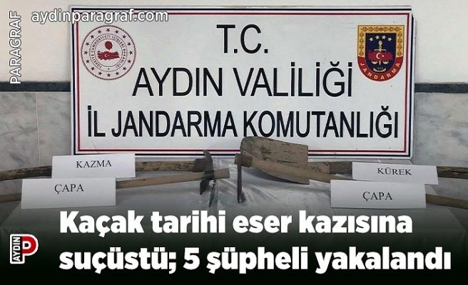 Kaçak tarihi eser kazısına suçüstü; 5 şüpheli yakalandı