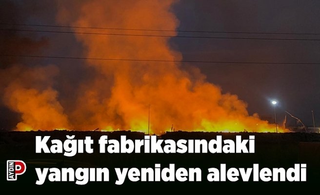 Kağıt fabrikasındaki yangın yeniden alevlendi