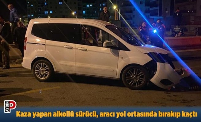 Kaza yapan alkollü sürücü, aracı yol ortasında bırakıp kaçtı