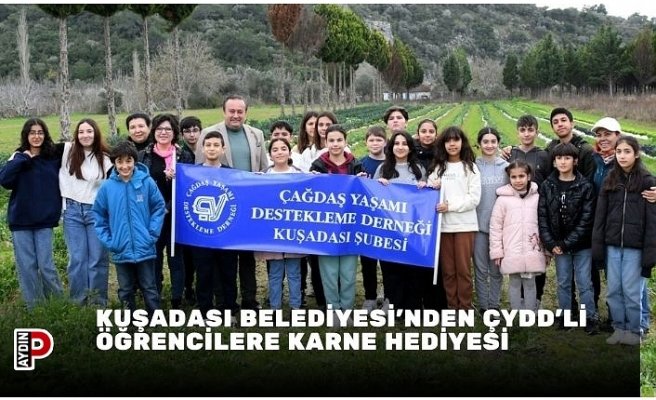 KUŞADASI BELEDİYESİ’NDEN ÇYDD’Lİ ÖĞRENCİLERE KARNE HEDİYESİ