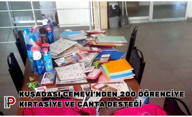 Kuşadası Cemevi'nden 200 Öğrenciye Kırtasiye ve Çanta Desteği