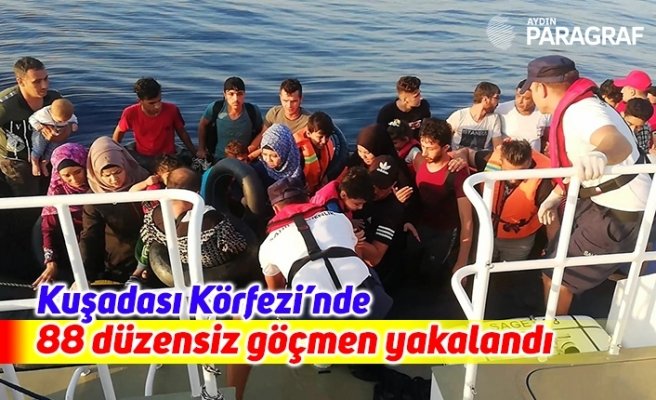 Kuşadası Körfezi’nde 2 operasyonda 88 düzensiz göçmen yakalandı