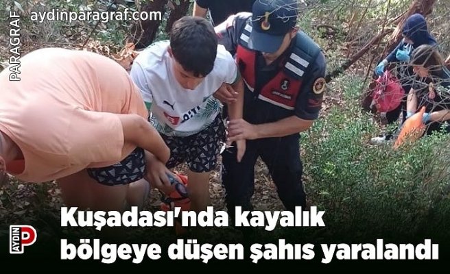 Kuşadası'nda kayalık bölgeye düşen şahıs yaralandı