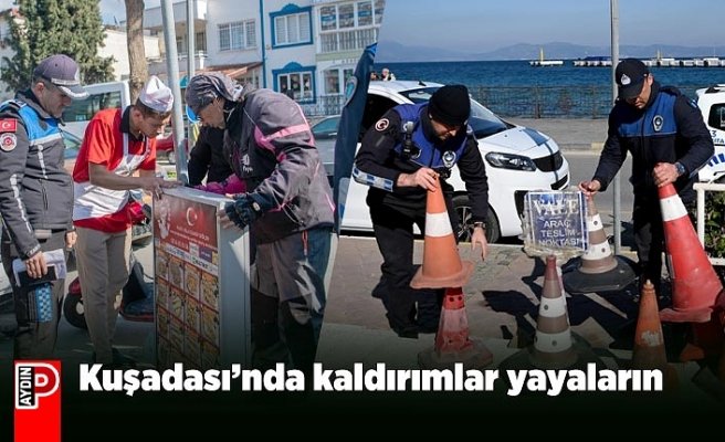 Kuşadası’nda kaldırımlar yayaların