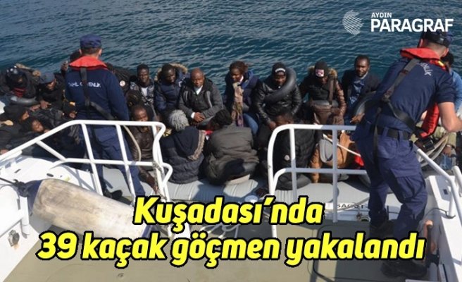 Kuşadası’nda 14’ü çocuk 39 kaçak göçmen yakalandı