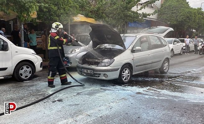 LPG'li otomobil alev aldı