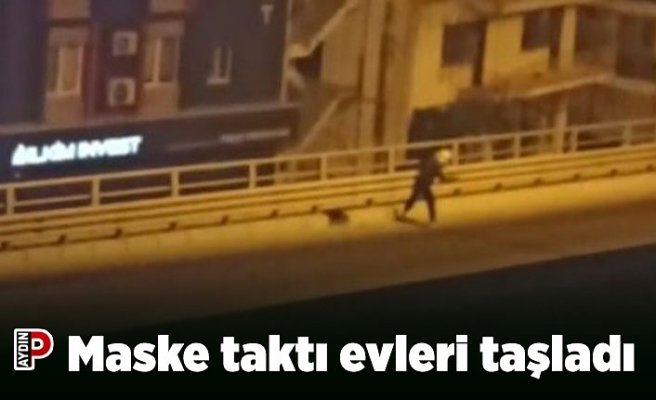 Maske taktı evleri taşladı