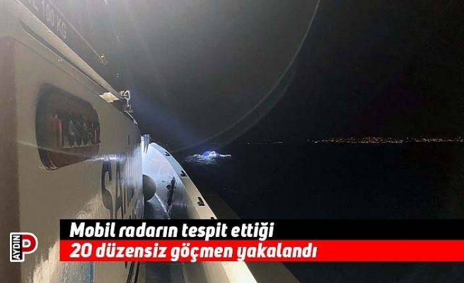 Mobil radarın tespit ettiği 20 düzensiz göçmen yakalandı