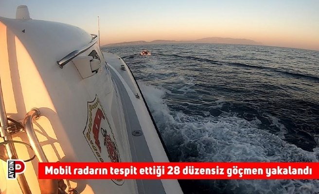 Mobil radarın tespit ettiği 28 düzensiz göçmen yakalandı