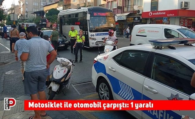 Motosiklet ile otomobil çarpıştı: 1 yaralı