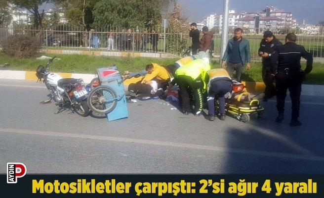 Motosikletler çarpıştı: 2’si ağır 4 yaralı