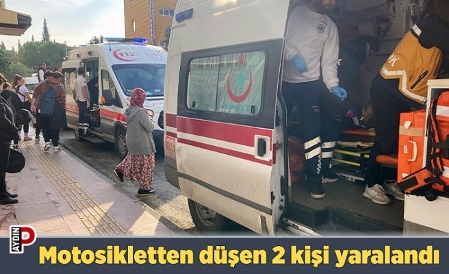 Motosikletten düşen 2 kişi yaralandı