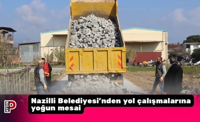 Nazilli Belediyesi’nden yol çalışmalarına yoğun mesai