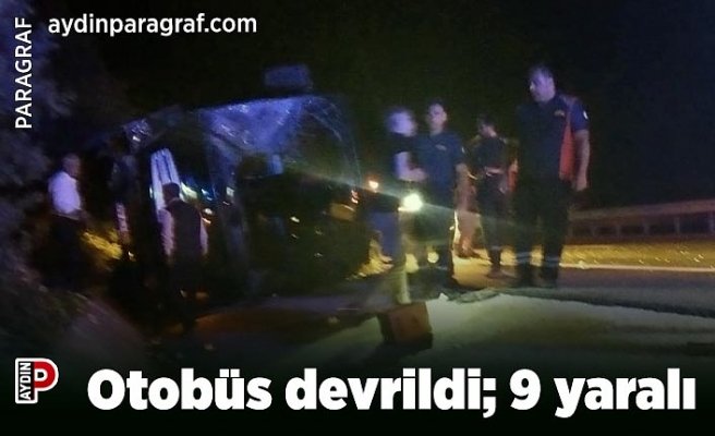Otobüs devrildi; 9 yaralı