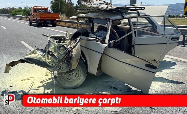 Otomobil bariyere çarptı