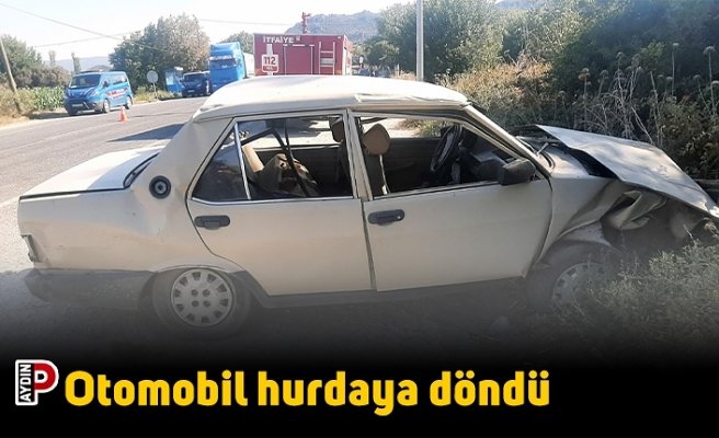 Otomobil hurdaya döndü