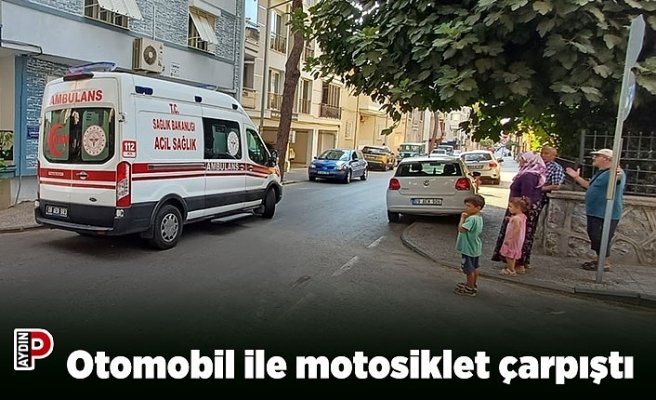 Otomobil ile motosiklet çarpıştı