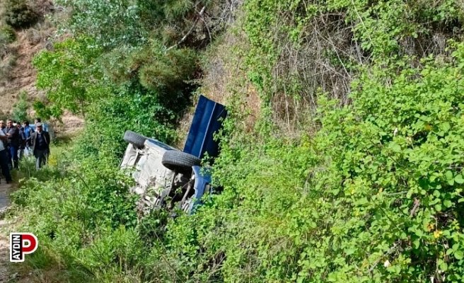 Otomobil şarampole devrildi