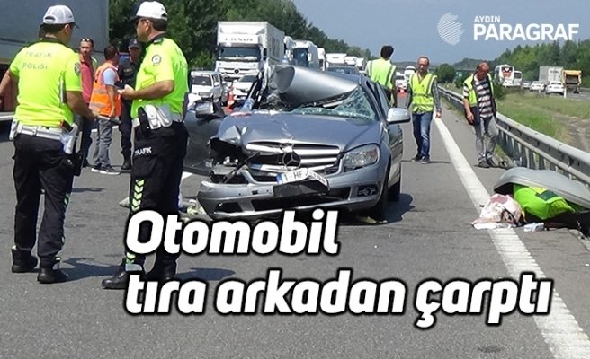 otomobil tıra arkadan çarptı: 3 yaralı
