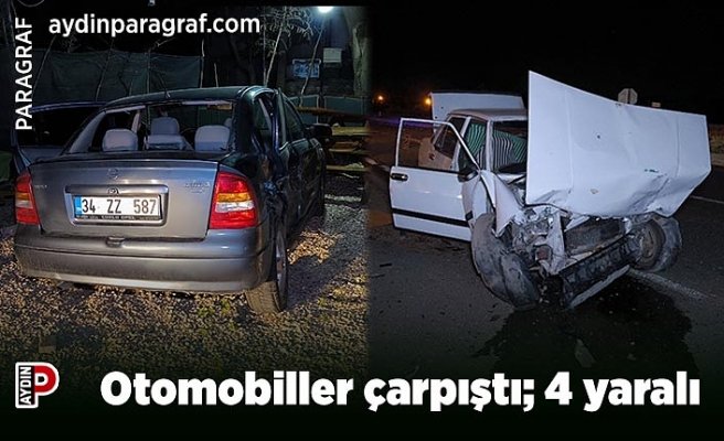 Otomobiller çarpıştı; 4 yaralı