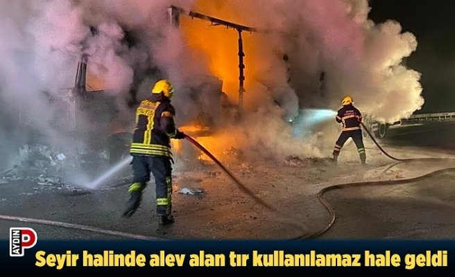Seyir halinde alev alan tır kullanılamaz hale geldi