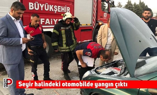 Seyir halindeki otomobilde yangın çıktı
