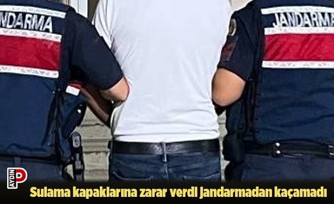Sulama kapaklarına zarar verdi jandarmadan kaçamadı